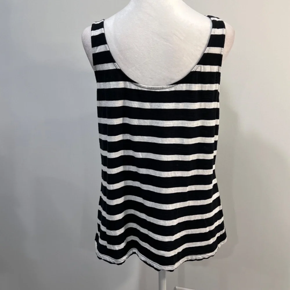 Banana Republic Black & White Sequined Tank Top Size Large - Picture 4 of 12